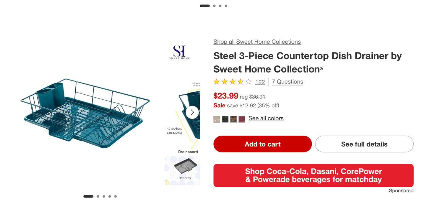 Metal Sweet Home Dish Drainer Set