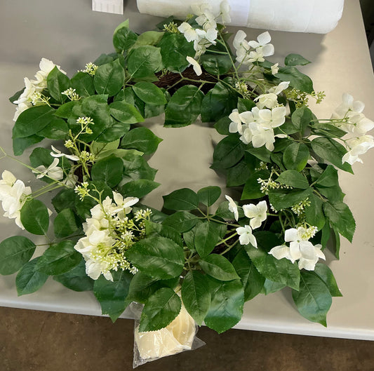 Hydrangea wreath cream - PICK UP ONLY