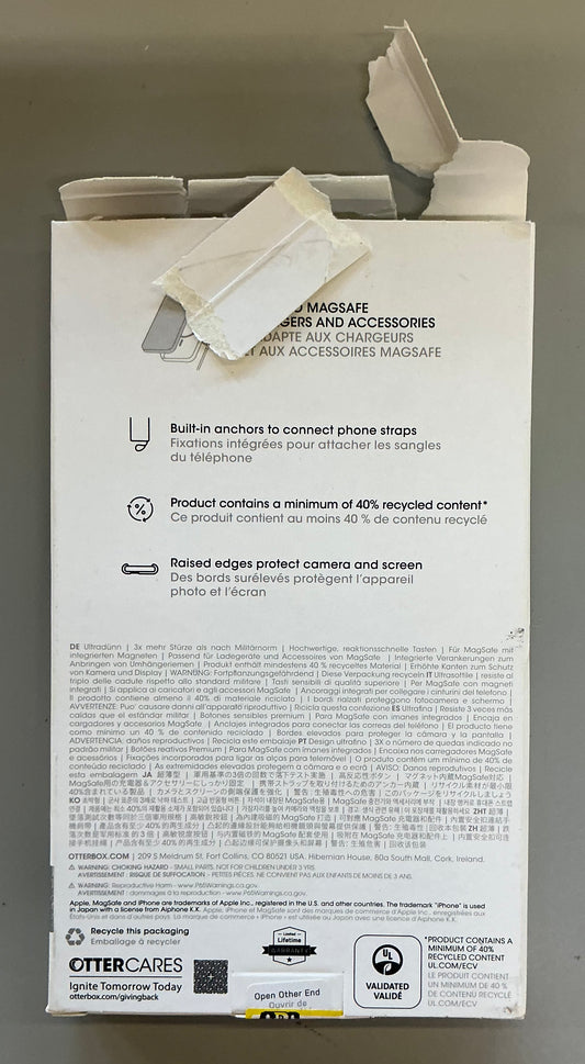 Otterbox iPhone 16 Pro Max symmetry series case with MagSafe - clear: solid plastic - OPEN BOX