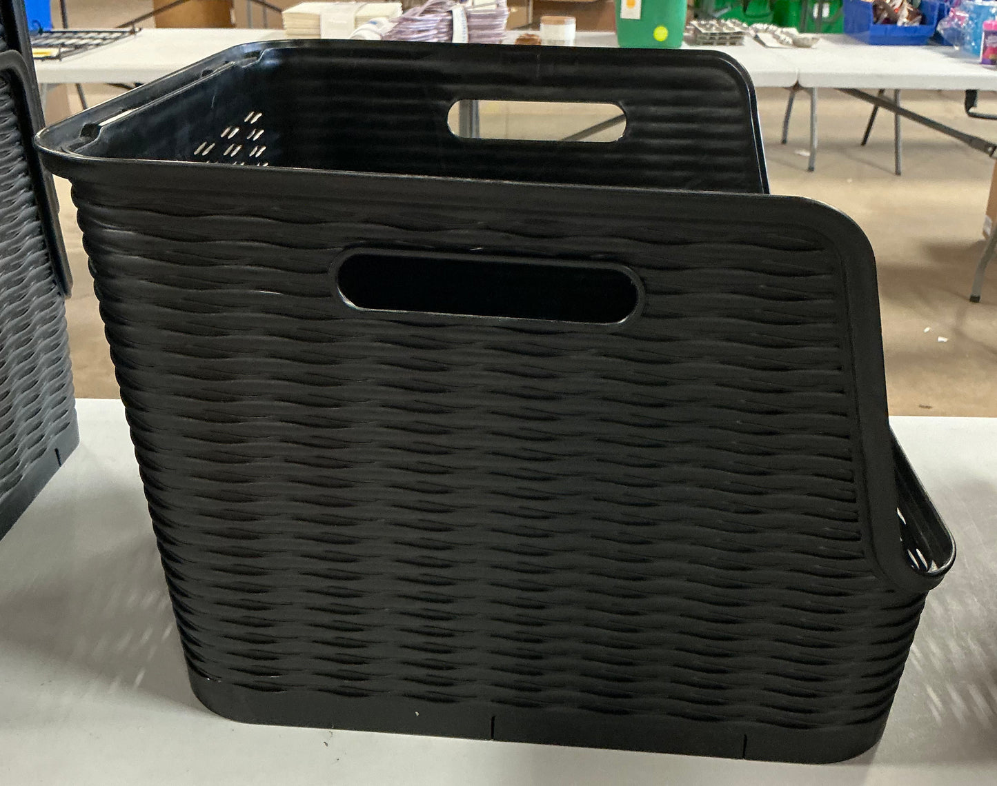 Stackable open front bin - black - 14.2” L x 12.9” W x 10” H - PICK UP ONLY