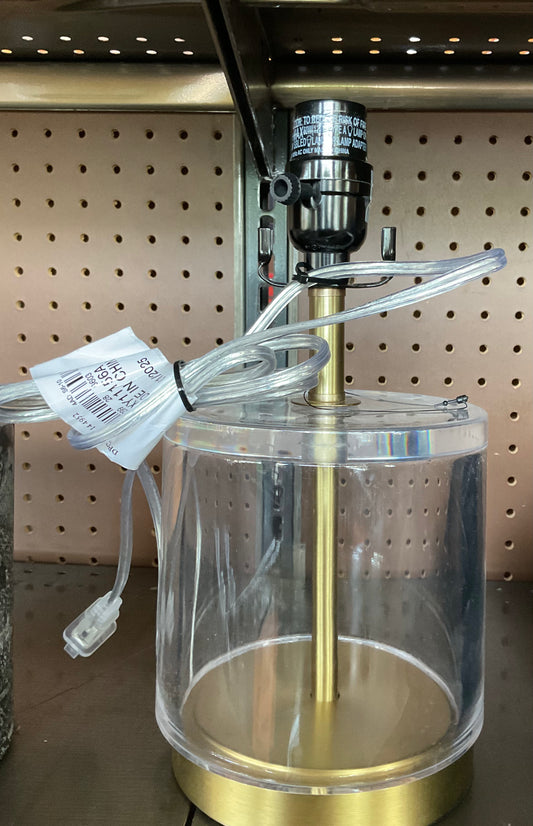 Modern Acrylic Accent Lamp Brass- Elegant Gold (No Shade)