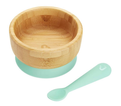 Munchkin Bamboo Suction Dining Bowl with Silicone Spoon