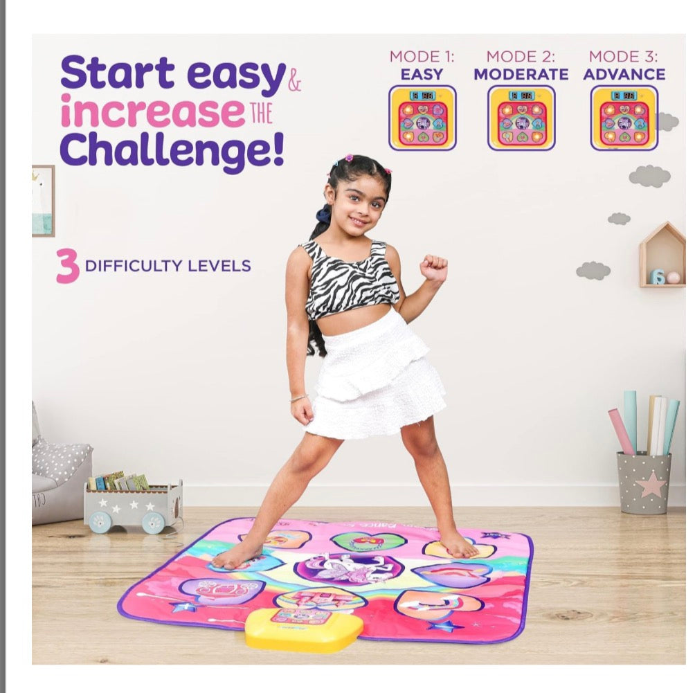 Daughters List brand unicorn-themed electronic dancing playmat designed for children aged three and up