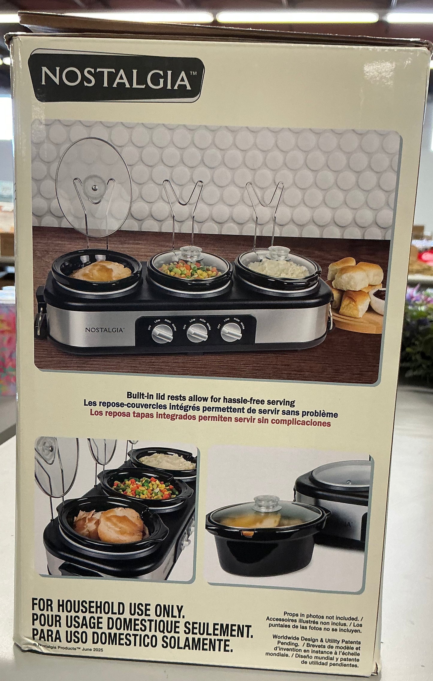 Nostalgia Triple 1 1/2 Qt Slow Cooker