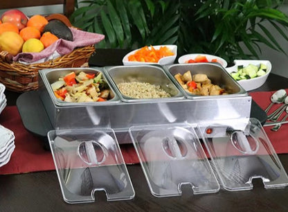 MegaChef Buffet Server & Food Warmer, Measurements: 6 Height/Inches, 9.6 Width/Inches, 21 Depth/Inches