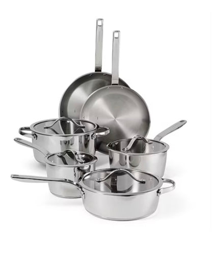 Tramontina Tempo Tri-Ply Stainless Steel 10-pc. Cookware Set