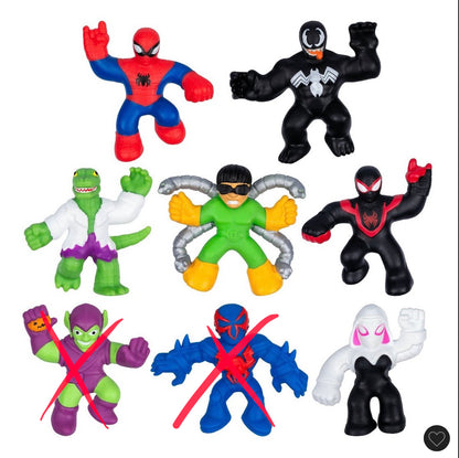 Goo Jit Zu marvel Spider-verse minis - AS IS - OPEN/DAMAGED BOX - MISSING 2