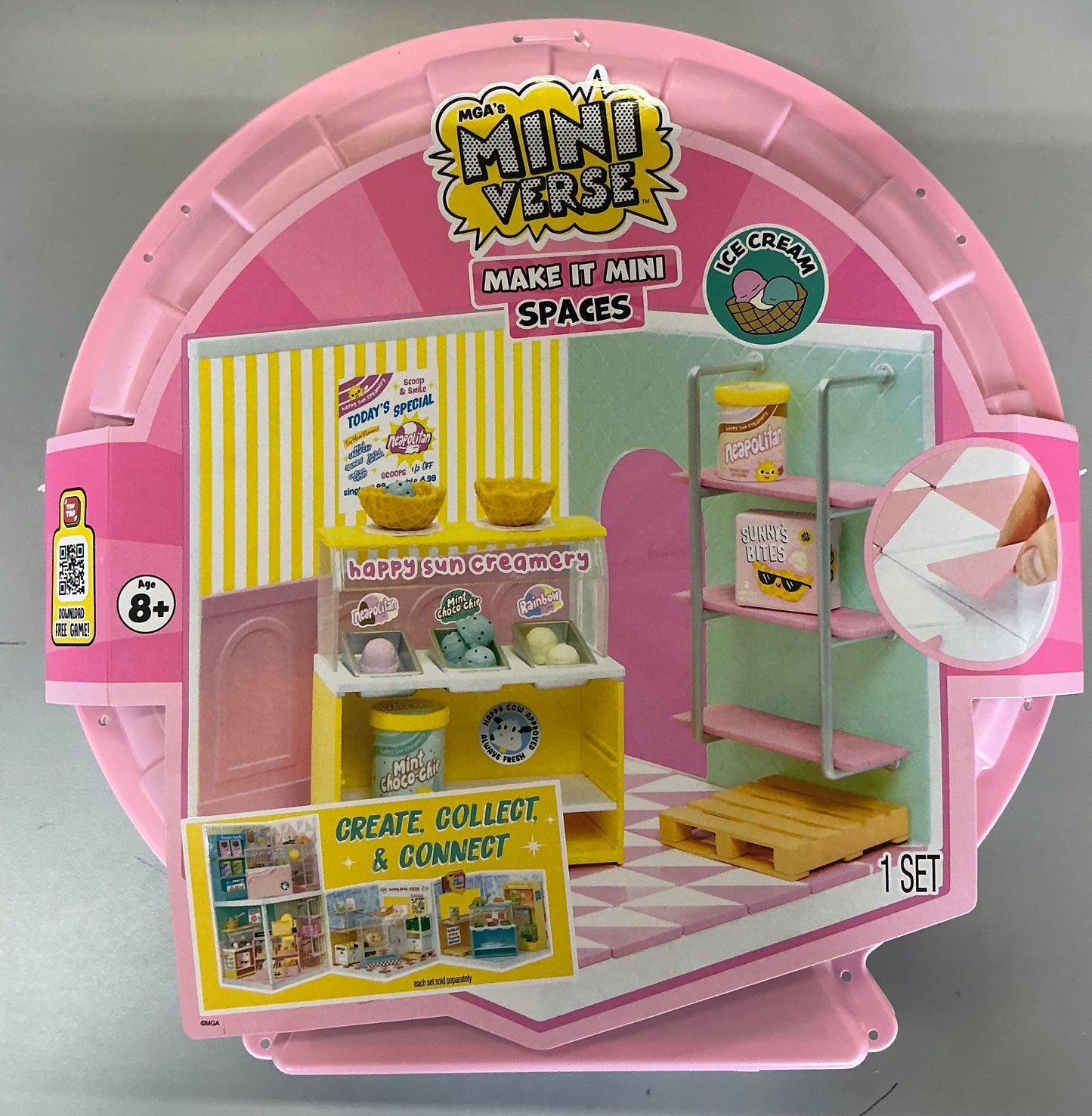 MGA’S miniverse make it mini spaces ice cream shop, building set - OPEN/DAMAGED PACKAGE