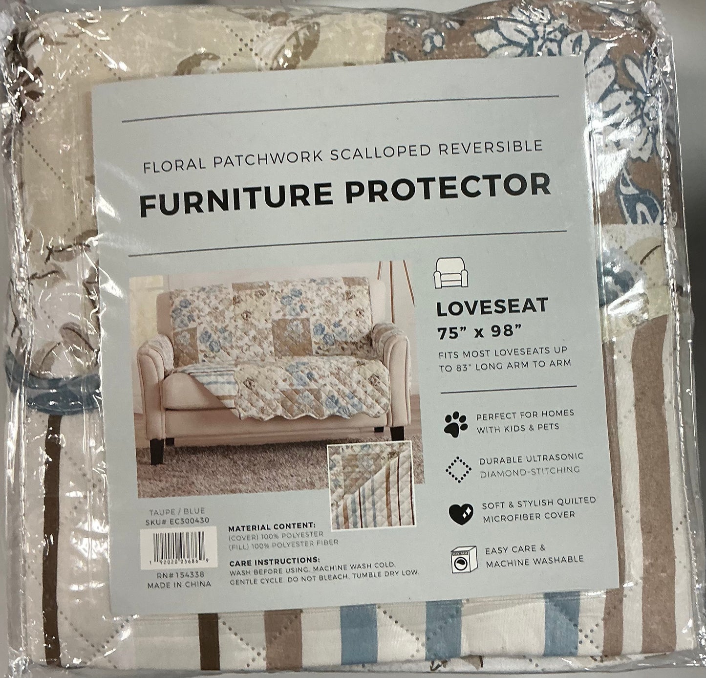 Linery Patchwork Loveseat Protector 75”x98”