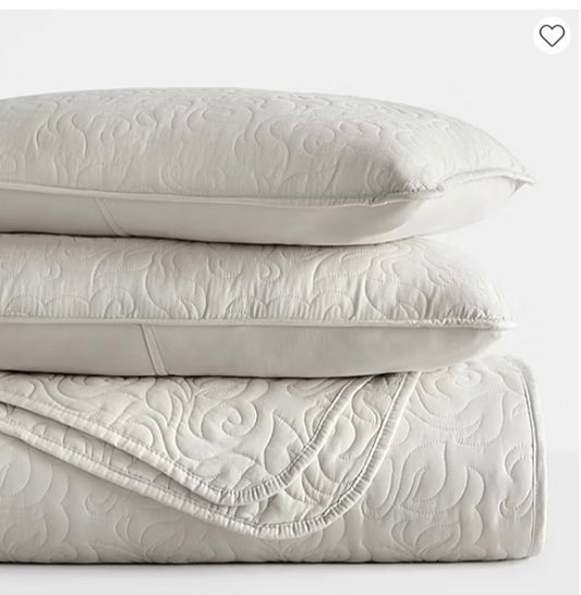 Casual Comfort Floral Stitch Quilt Set 3-pc king/cal king color natural