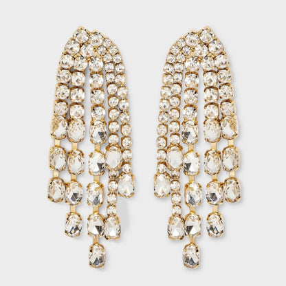 Sugarfix by Baublebar cascading rhinestone fringe statement earrings