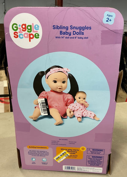 Gigglescape 14” black hair/brown eyes toddler girl - AS IS - SOME MINOR COSMETIC FLAWS - DAMAGED PACKAGE