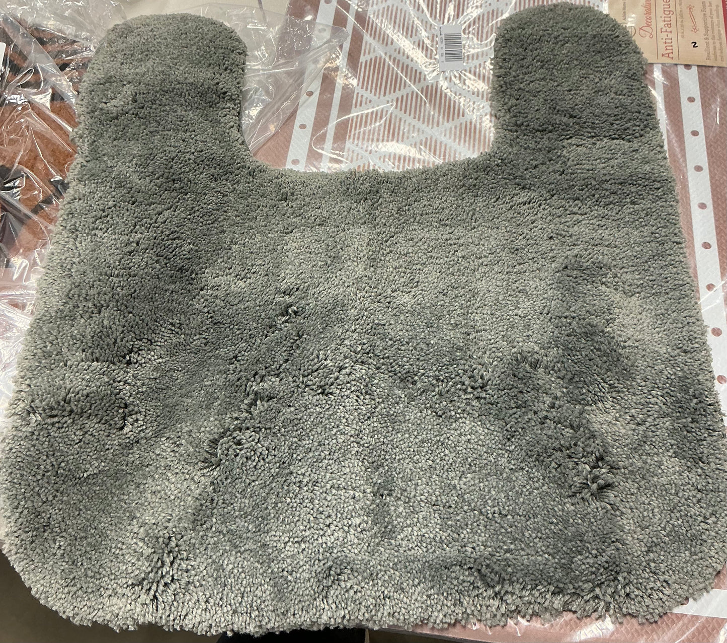 Toilet Rugs U Shaped Washable Bath Rugs for Bathroom Non Slip Extra Soft and Absorbent Microfiber Bath Mat 21 in x 23 in
