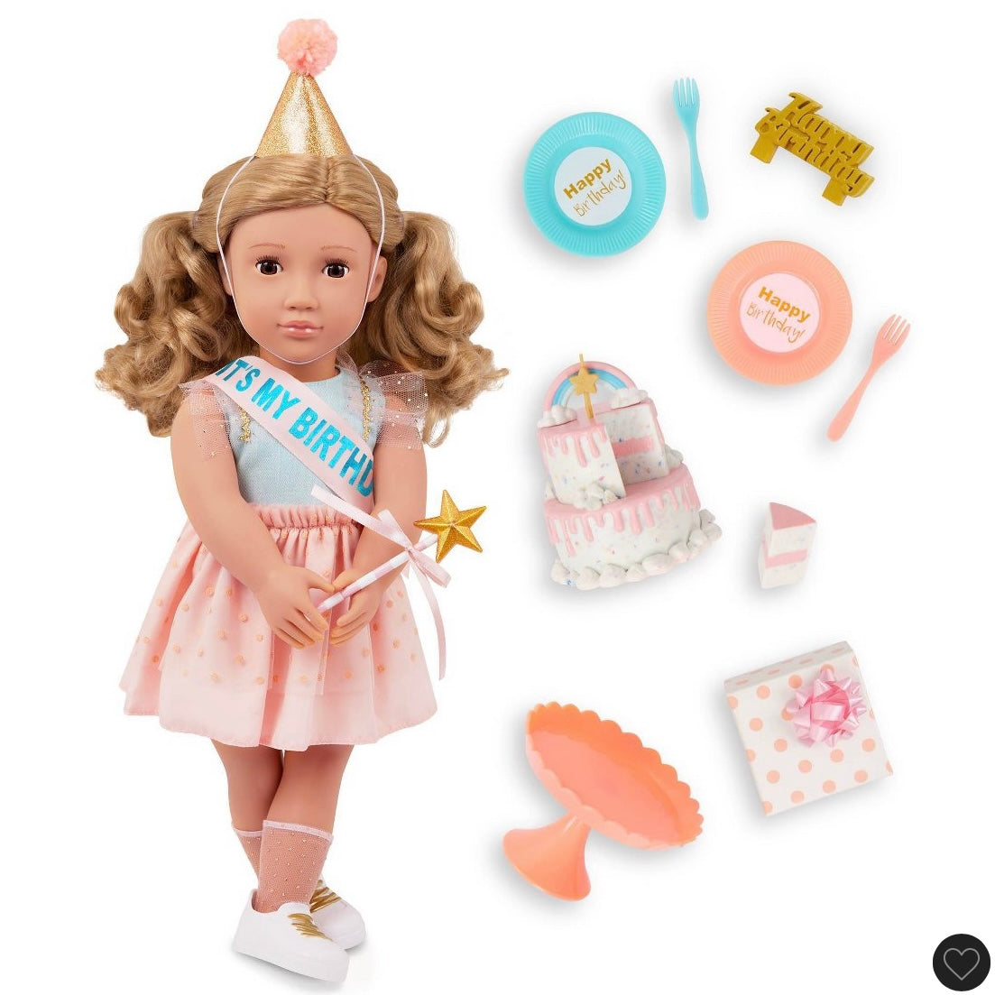 Our generation Romy 18” birthday party doll & accessories set - DAMAGED BOX - PICK UP ONLY