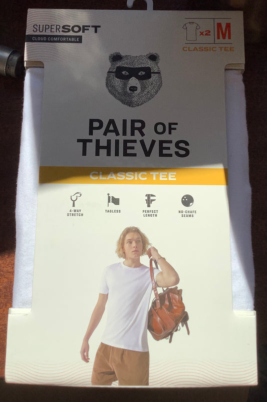 Pair of Thieves Men's Classic Fit Short Sleeve Crewneck
Undershirt 2pk - White M