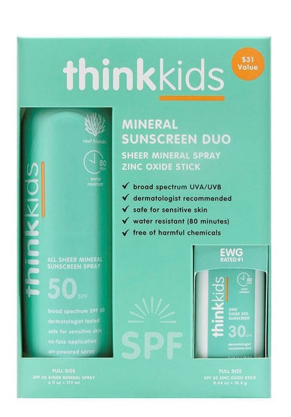 thinkbaby Safe Baby Sunscreen Spray and Sunscreen Stick - SPF 30