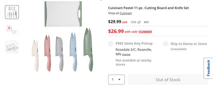 Cuisinart Pastel 11-pc. Cutting Board and Knife Set