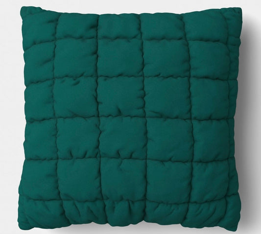19x19” quilted solid pillow - Dark Green