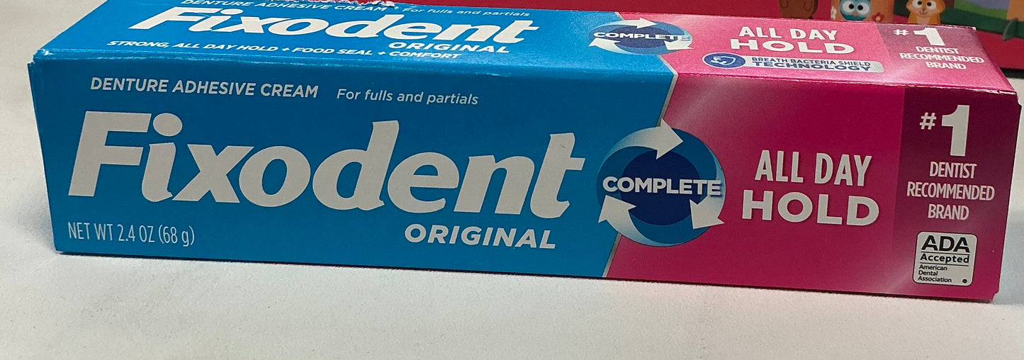 2.4 oz tube of Fixodent Original Denture Adhesive Cream