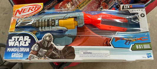 Nerf Star Wars The Mandalorian blaster - AS IS - OPEN/DAMAGED BOX - MISSING DARTS