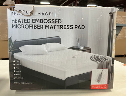 Sharper Image Embossed Microfiber Heated Mattress Pad  cal king (open box/New)