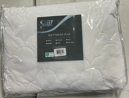 Sleep Philosophy All Natural Cotton Percale Quilted Mattress Pad Twin