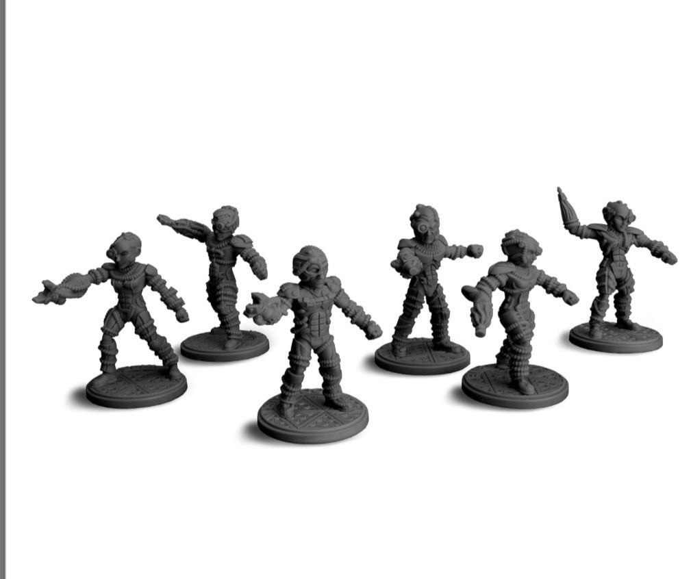 Gale Force Nine Star Trek Away Missions Core Set, featuring miniatures from the Federation and Borg factions