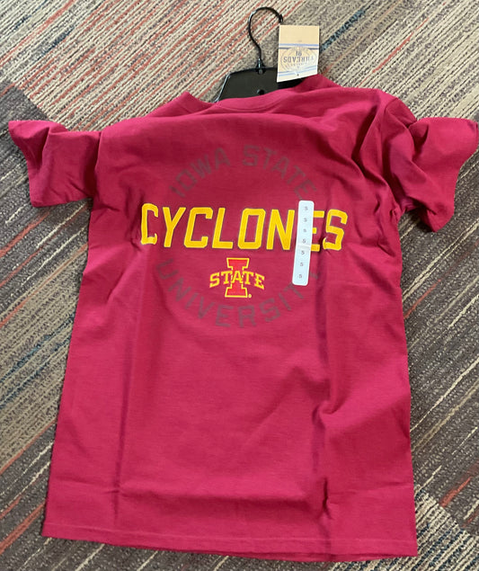 Iowa State University “Cyclones” Red Short Sleeve T-Shirt (Size Variation)