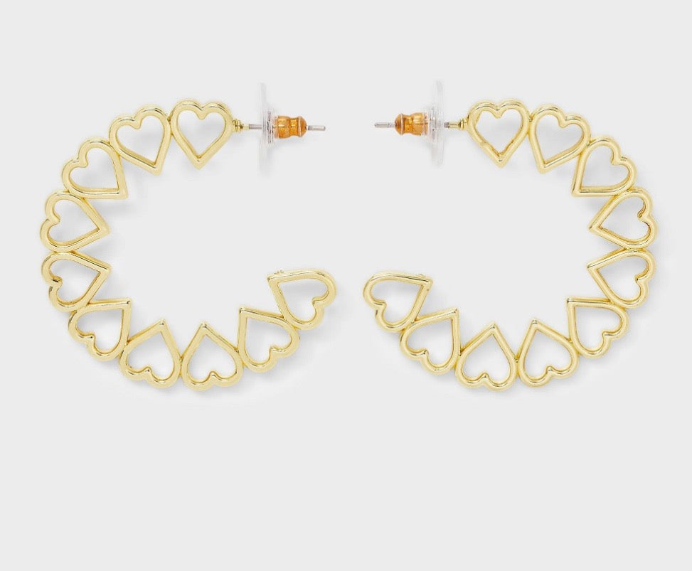 Sugarfix by Baublebar Golden Intentions heart hoop earrings(clearance)