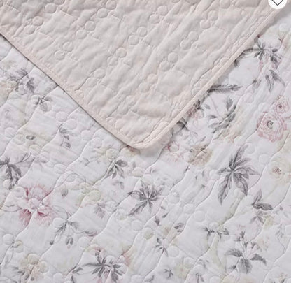 Laura Ashley Breezy Floral Reversible Quilt Set king