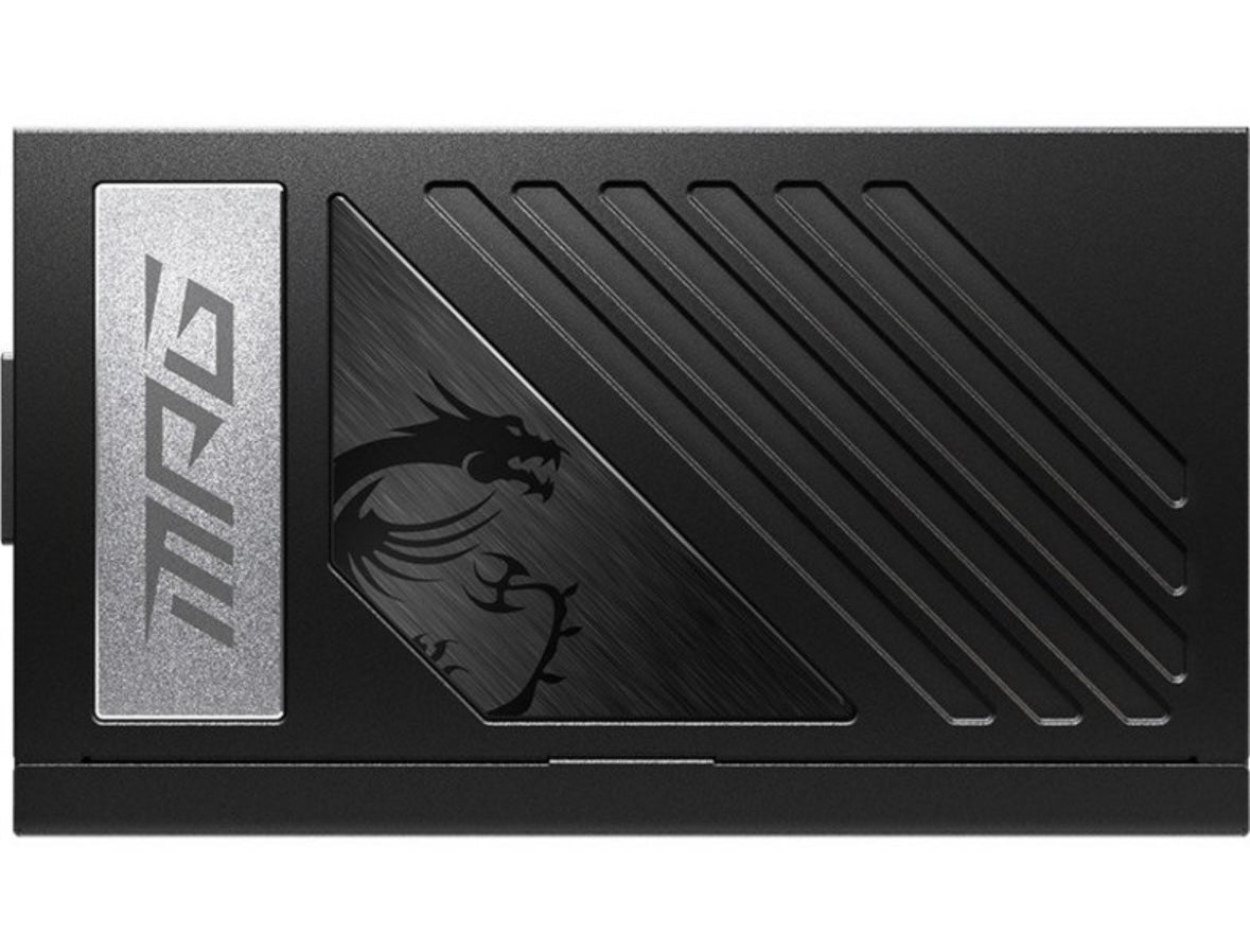 MSI MPG 1000W Power Supply - Internal - 5 V DC @ 22 A, 3.3 V DC @ 20 A, 5 V DC @
3 A, 12 V DC @ 83.5A, - 12 V DC @ 0.3 A Output - 1000 W - 1 +12V Rails