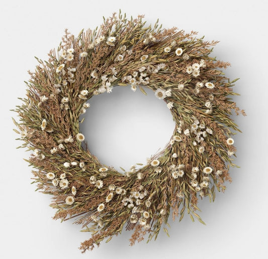 Mixed spring floral preserved wreath - PICK UP ONLY