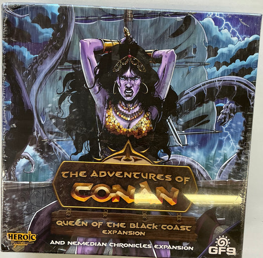 Nemedian Chronicles & Queen of the Black Coast Expansion for the board game The Adventures of Conan, published by Gale Force Nine