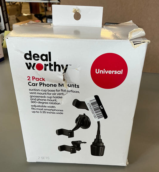 Car Mount matte finish - AS IS - OPEN BOX - 2PK OF GOOSENECK CUP HOLDERS - MISSING AIR VENT MOUNT & SUCTION-CUP MOUNT
