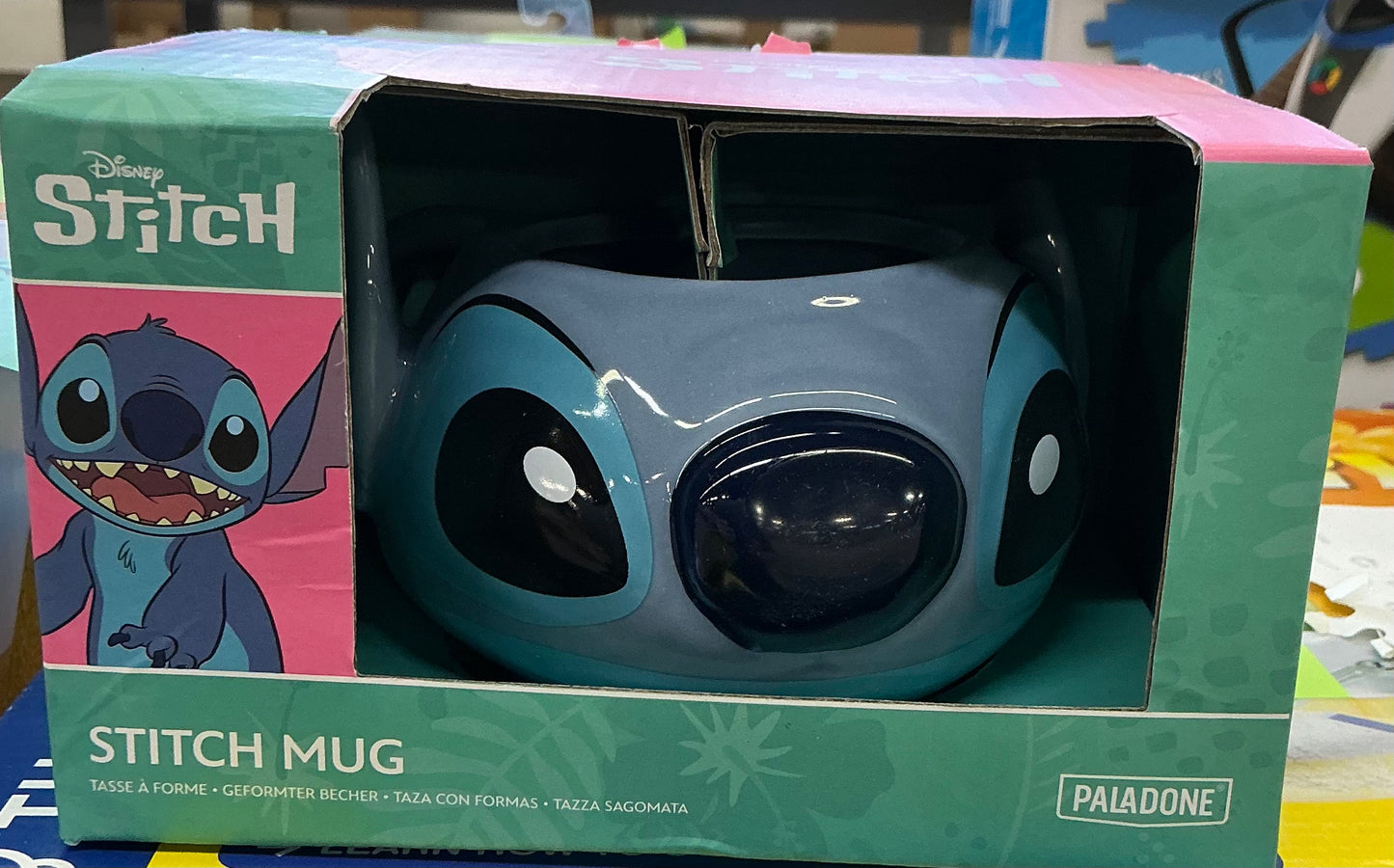 Disney Stitch shaped ceramic mug in its original packaging