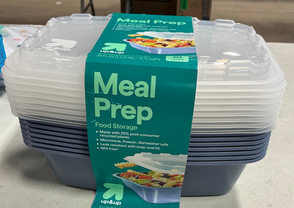 28oz meal prep food storage containers - rectangle - 3.5 cup divided container - AS IS ONLY 8Pk