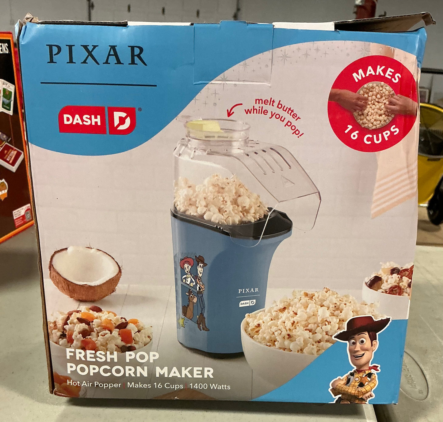 Disney dash Toy Story fresh pop popcorn maker - OPEN/DAMAGED BOX
