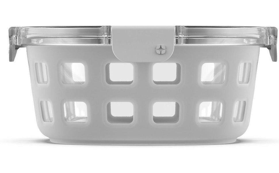Ello 7 Cup Duraglass Round Food Storage Container Gray