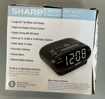 Sharp digital dual alarm clock with AM/FM radio - OPEN BOX