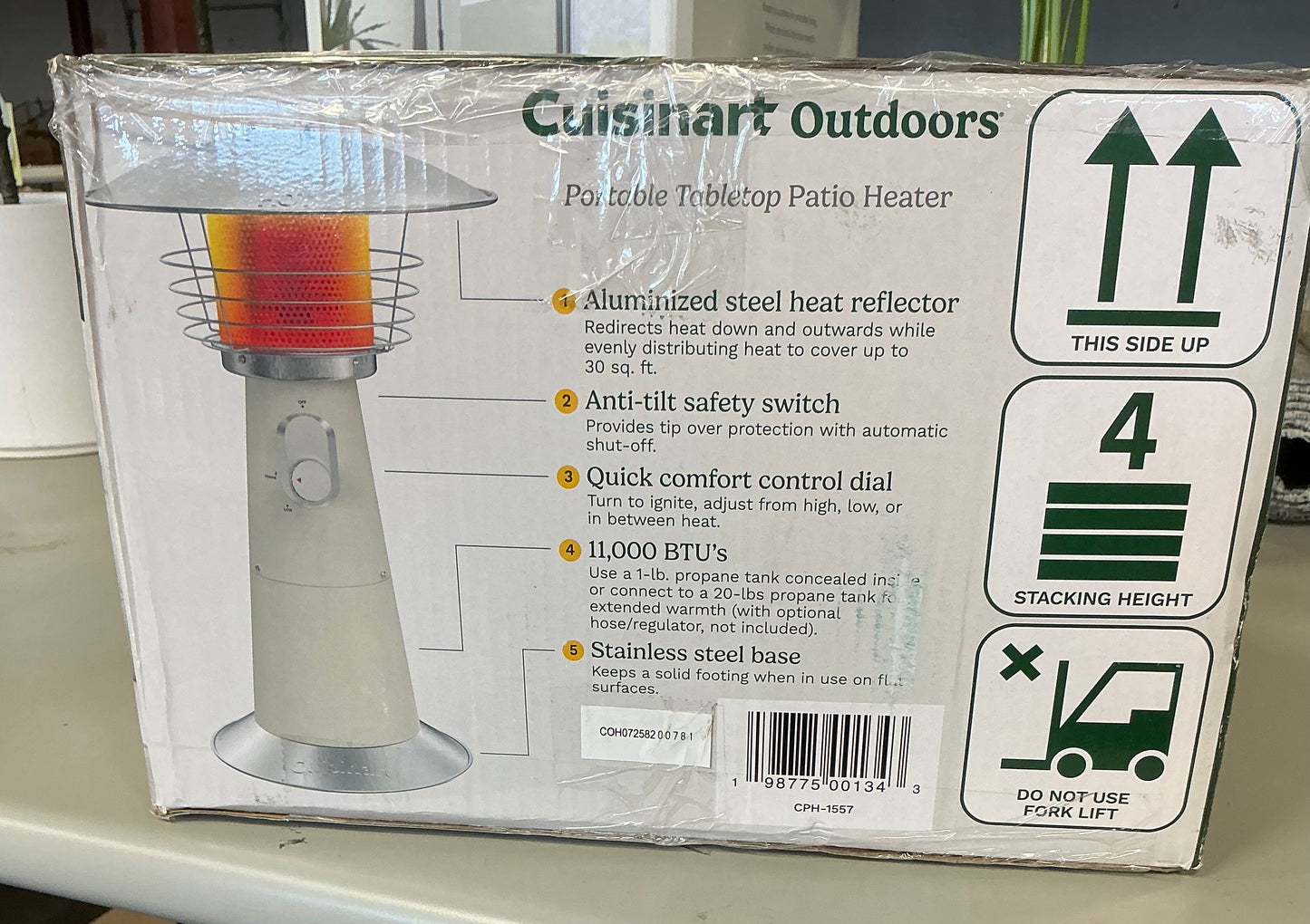Cuisinart tabletop patio heater color bone - OPEN BOX - PICK UP ONLY