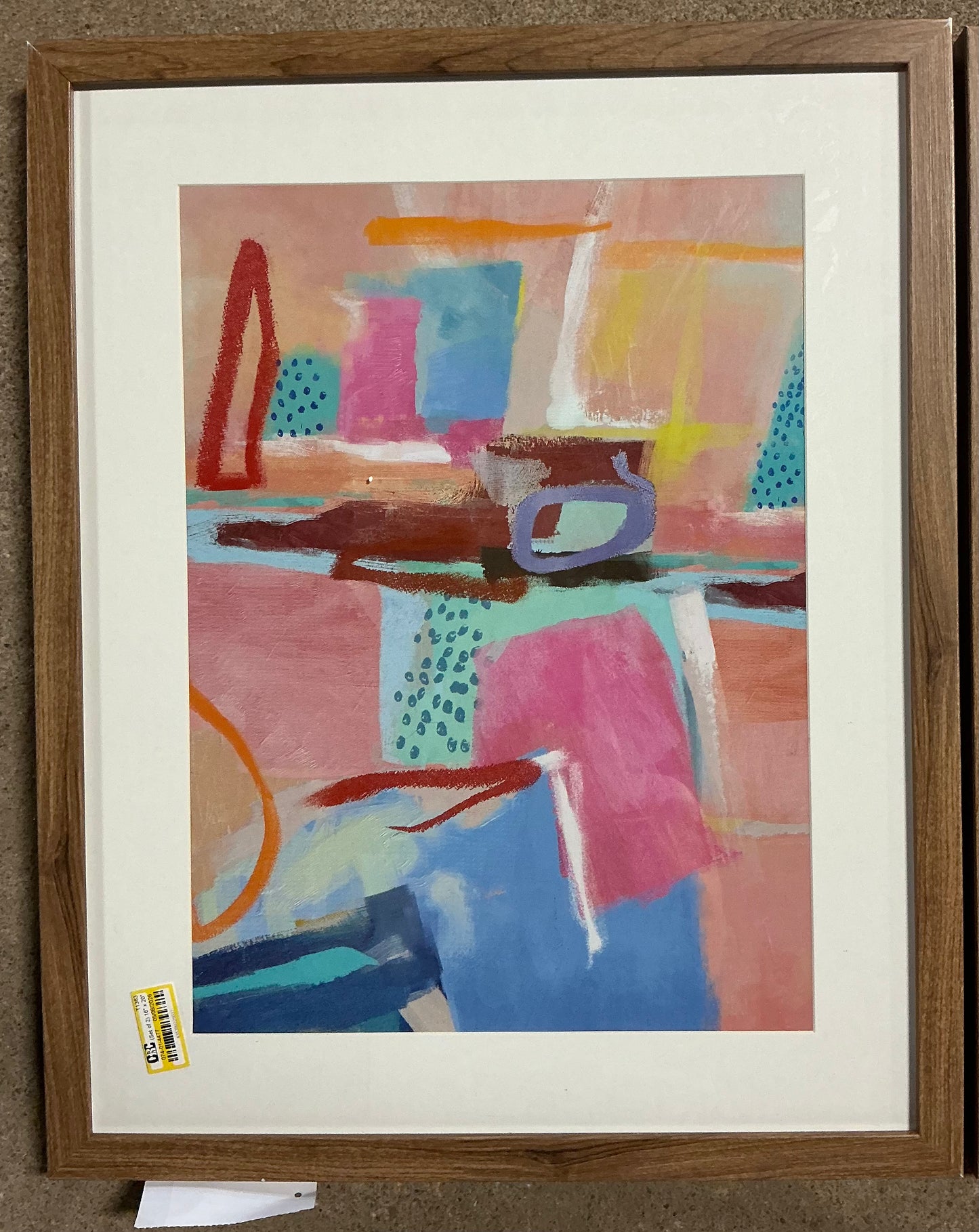 Abstract wall art set of 2 - 16x20” painterly collage - AS IS - SOME COSMETIC FLAWS - PICK UP ONLY