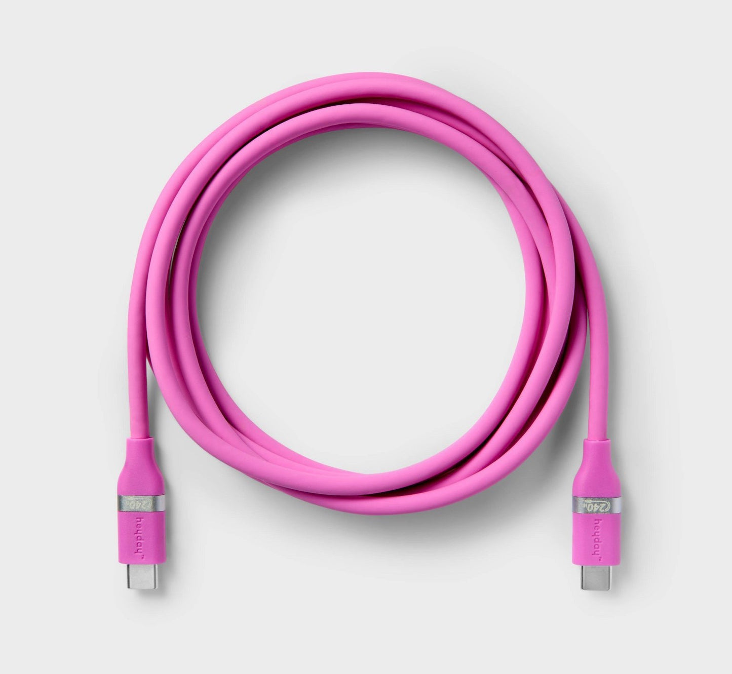 6-foot purple heyday USB-C to USB-C soft-touch fast charging cable
