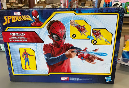 Spider-Man web action mask & web slinger - OPEN/DAMAGED BOX