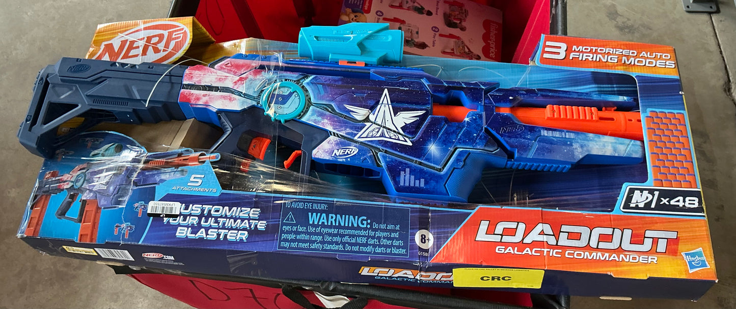 NERF loadout galaxtic commander blaster - AS IS - OPEN/DAMAGED BOX - MISSING DARTS - PICK UP ONLY