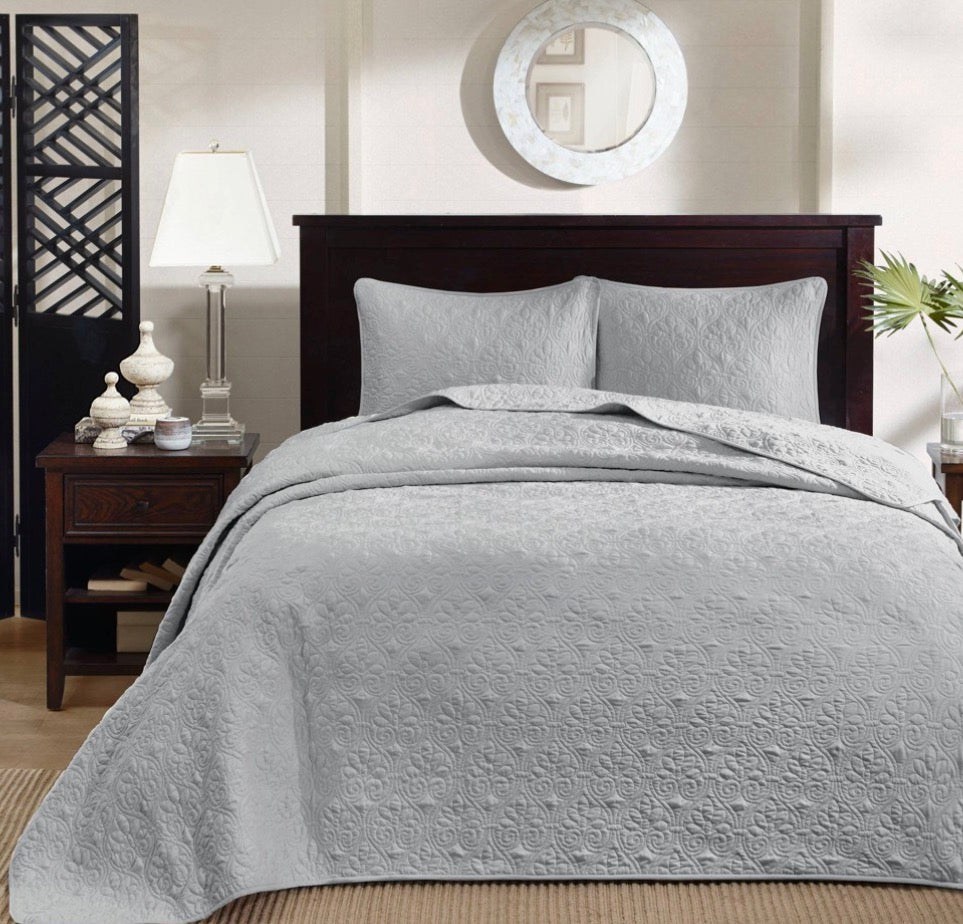Madison Park Mansfield Oversized Antimicrobial Treated 3pc Bedspread Set king