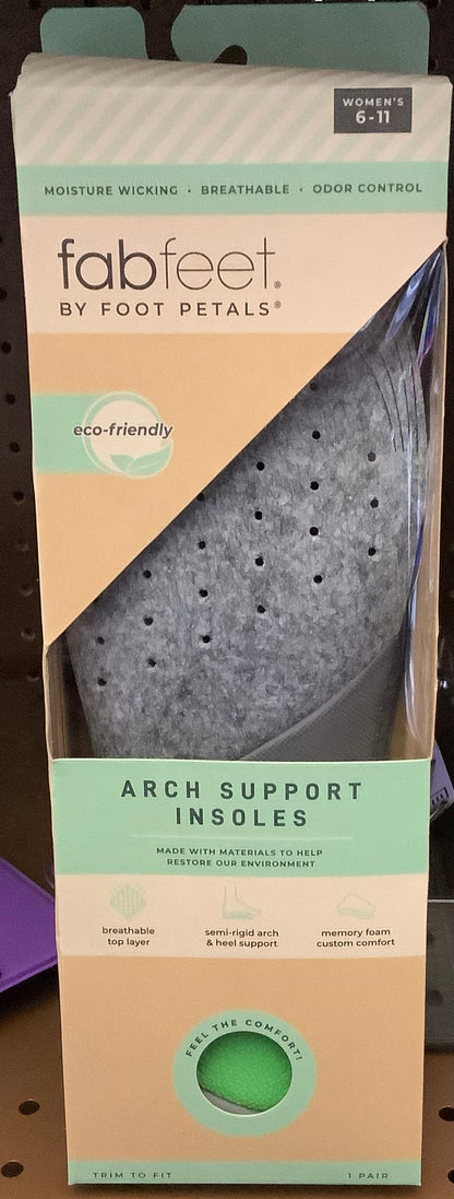 Fab Feet Women's by Foot Petals Insoles Cushions - Gray