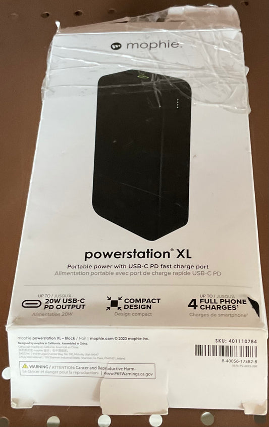 mophie Powerstation XL 20W Portable Battery Charger 20000mAh Power Bank with USB-C PD & 2 USB-A Ports