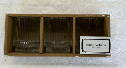 3pk Glass Votive