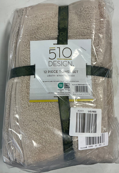 Big Bundle 12-pc Quick Dry Solid Bath Towel Set Beige