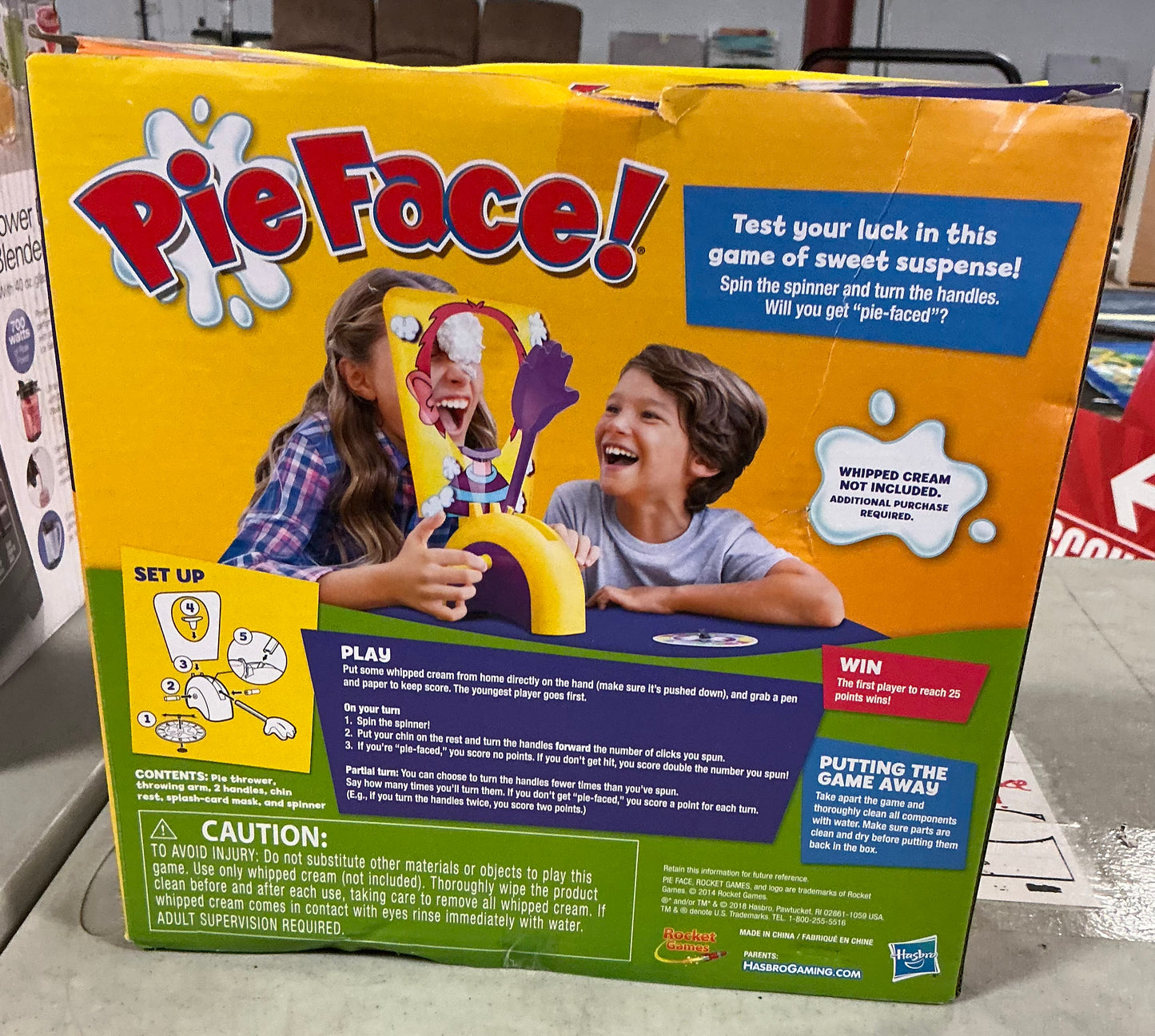 Pie face game - OPEN BOX